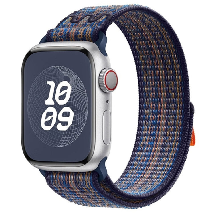 For Apple Watch Series 7 45mm Loop Nylon Watch Band(Royal Blue Orange) - free shipping - PMC TechLife - Order now!