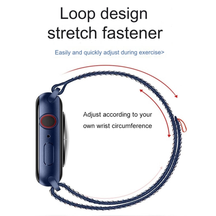 For Apple Watch Series 3 42mm Loop Nylon Watch Band(Black Blue) - free shipping - PMC TechLife - Order now!