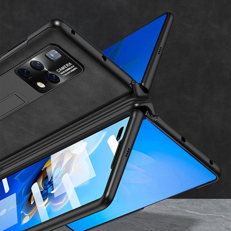 For Huawei Mate X2 GKK Integrated Frosted Leather HD Fold Hinge Phone Case with Holder(Brown) - free shipping - PMC Jewellery - Order now!