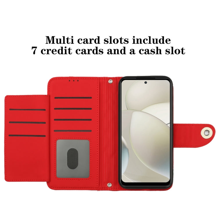 For Motorola Moto G Power 5G 2024 Rhombic Texture Flip Leather Phone Case with Lanyard(Red) - Motorola Cases by PMC Jewellery | Online Shopping South Africa | PMC Jewellery | Buy Now Pay Later Mobicred