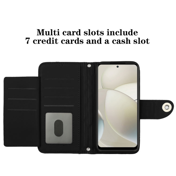 For Motorola Moto G Power 5G 2024 Rhombic Texture Flip Leather Phone Case with Lanyard(Black) - Motorola Cases by PMC Jewellery | Online Shopping South Africa | PMC Jewellery | Buy Now Pay Later Mobicred