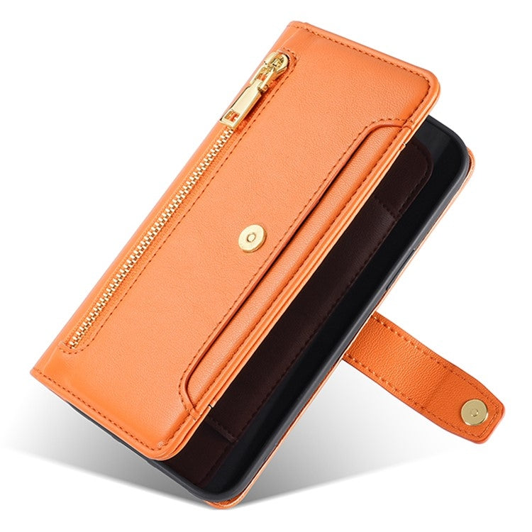 For itel A50 4G Sheep Texture Cross-body Zipper Wallet Leather Phone Case(Orange) - free shipping - PMC TechLife - Order now!