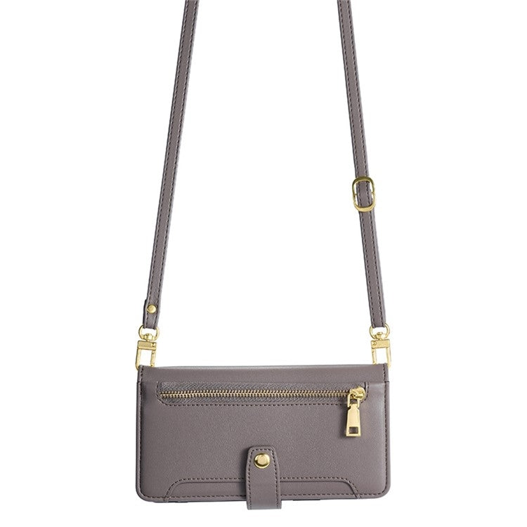 For Itel S24 4G Sheep Texture Cross-body Zipper Wallet Leather Phone Case(Grey) - More Brand by PMC TechLife | Online Shopping South Africa | PMC TechLife | Buy Now Pay Later Mobicred