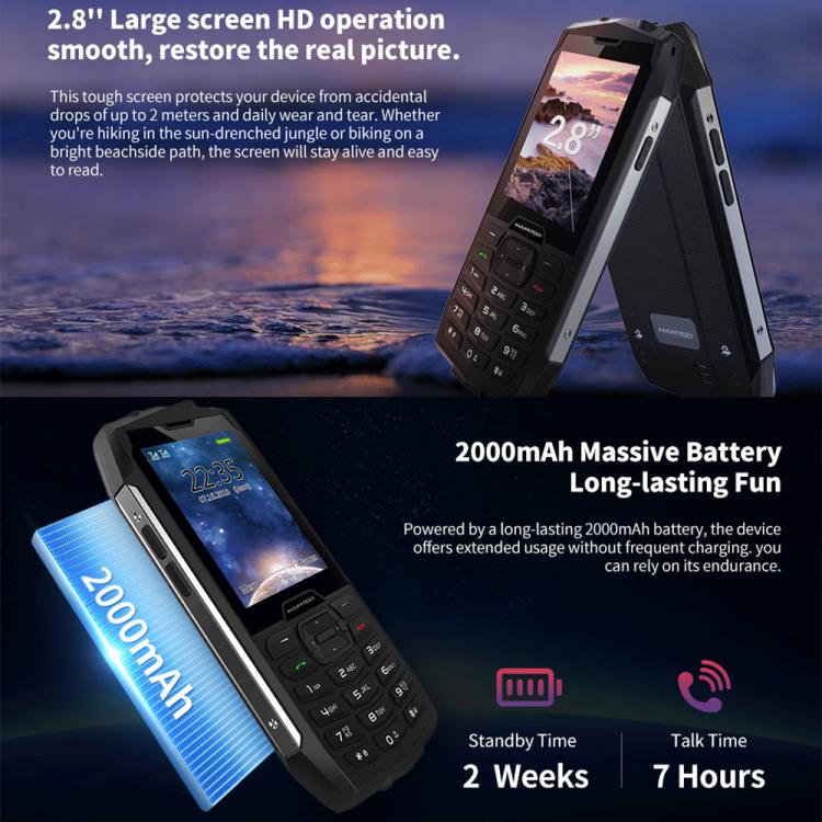 HAMTOD H3 Rugged Phone, EU Version, 2.8 inch T107 ARM CortexTM A7 Quad-core 1.0GHz, Network: 4G, VoLTE, BT, SOS(Silver) - free shipping - PMC TechLife - Order now!