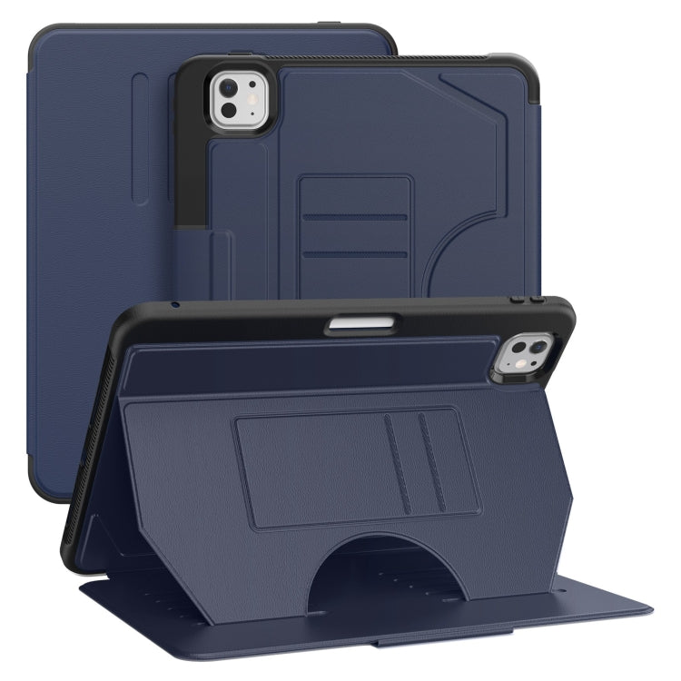 For iPad Pro 11 2024 Notebook Magnetic Leather Tablet Case(Navy Blue) - iPad Pro 11 2024 Cases by PMC TechLife | Online Shopping South Africa | PMC TechLife | Buy Now Pay Later Mobicred