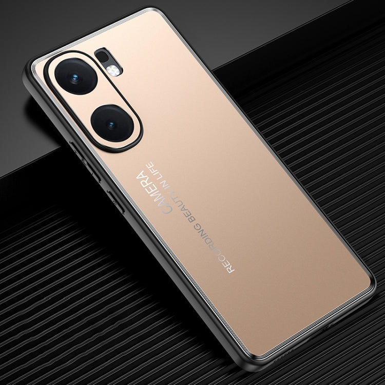 For vivo iQOO Neo 9 Pro Frosted Metal Phone Case(Gold) - iQOO Neo9 Pro Cases by PMC TechLife | Online Shopping South Africa | PMC TechLife