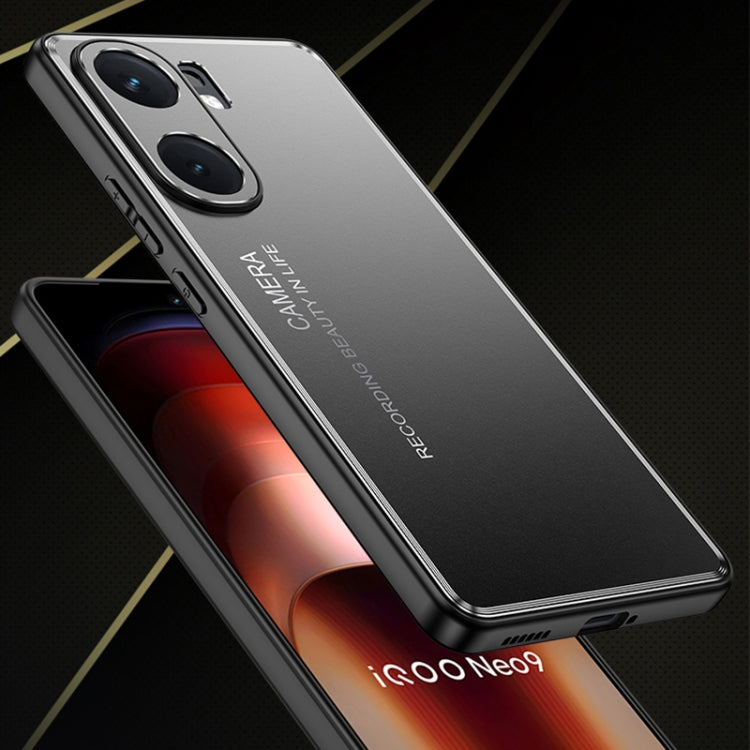 For vivo iQOO Neo 9 Pro Frosted Metal Phone Case(Black) - iQOO Neo9 Pro Cases by PMC TechLife | Online Shopping South Africa | PMC TechLife