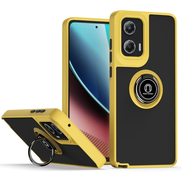 For Motorola Moto G Stylus 5G 2024 Q Shadow 1 Series TPU + PC Phone Case with Ring(Yellow) - free shipping - PMC TechLife - Order now!