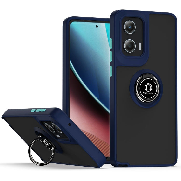 For Motorola Moto G Stylus 5G 2024 Q Shadow 1 Series TPU + PC Phone Case with Ring(Royal Blue) - Motorola Cases by PMC TechLife | Online Shopping South Africa | PMC TechLife | Buy Now Pay Later Mobicred