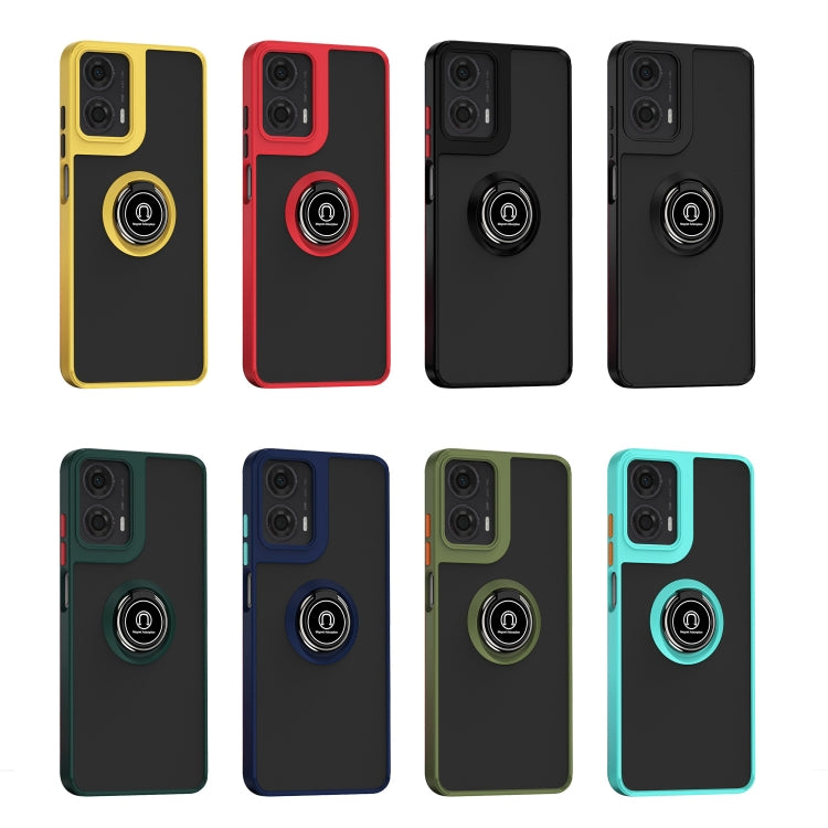 For Motorola Moto G24 / G04 Q Shadow 1 Series TPU + PC Phone Case with Ring(Yellow) - Motorola Cases by PMC TechLife | Online Shopping South Africa | PMC TechLife | Buy Now Pay Later Mobicred
