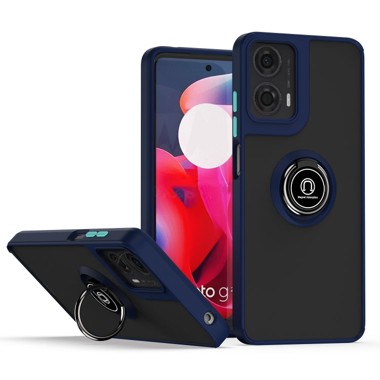 For Motorola Moto G24 / G04 Q Shadow 1 Series TPU + PC Phone Case with Ring(Royal Blue) - Motorola Cases by PMC TechLife | Online Shopping South Africa | PMC TechLife | Buy Now Pay Later Mobicred