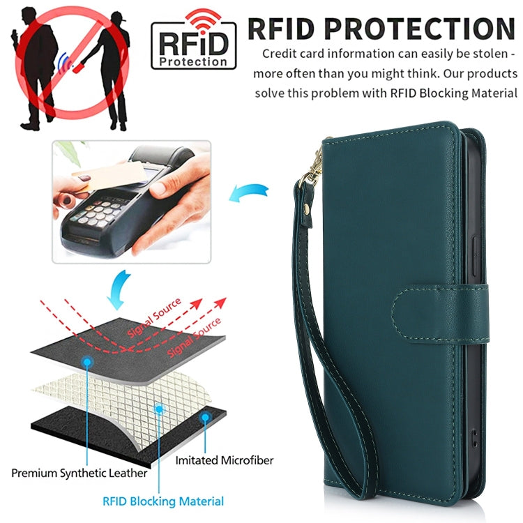 For Samsung Galaxy S24+ / S25+ 5G Multi-Card Wallet RFID Leather Phone Case(Green) - Galaxy S24+ 5G Cases by PMC TechLife | Online Shopping South Africa | PMC TechLife | Buy Now Pay Later Mobicred