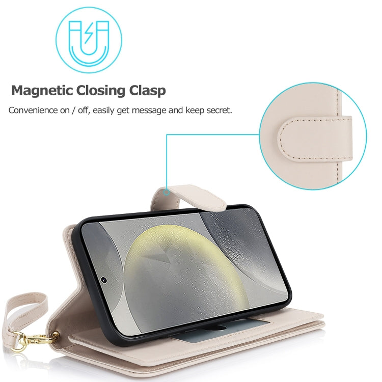 For Samsung Galaxy S24+ / S25+ 5G Multi-Card Wallet RFID Leather Phone Case(Apricot) - Galaxy S24+ 5G Cases by PMC TechLife | Online Shopping South Africa | PMC TechLife | Buy Now Pay Later Mobicred
