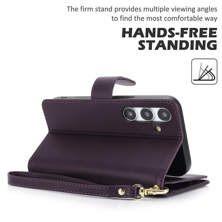 For Samsung Galaxy S24 / S25 5G Multi-Card Wallet RFID Leather Phone Case(Dark Purple) - Galaxy S24 5G Cases by PMC TechLife | Online Shopping South Africa | PMC TechLife | Buy Now Pay Later Mobicred