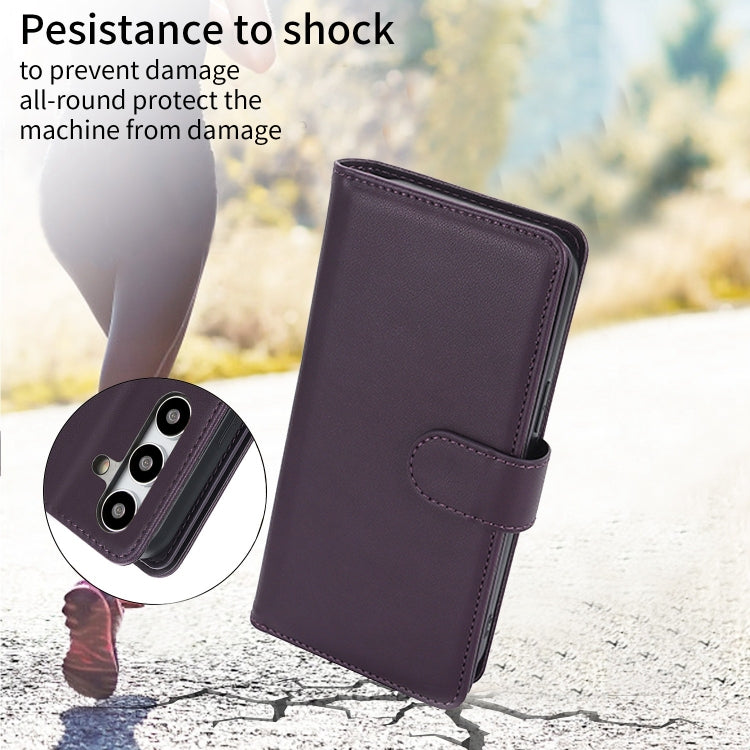 For Samsung Galaxy S24 / S25 5G Multi-Card Wallet RFID Leather Phone Case(Dark Purple) - Galaxy S24 5G Cases by PMC TechLife | Online Shopping South Africa | PMC TechLife | Buy Now Pay Later Mobicred
