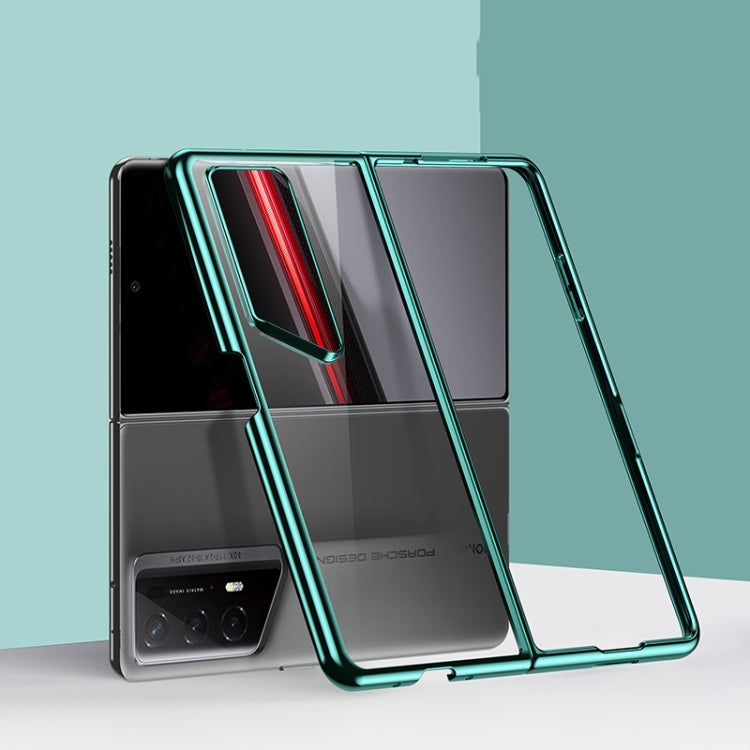 For Honor Magic V2 RSR Porsche Design Transparent Electroplating All-inclusive Folding Phone Case(Green) - Honor Cases by PMC TechLife | Online Shopping South Africa | PMC TechLife | Buy Now Pay Later Mobicred