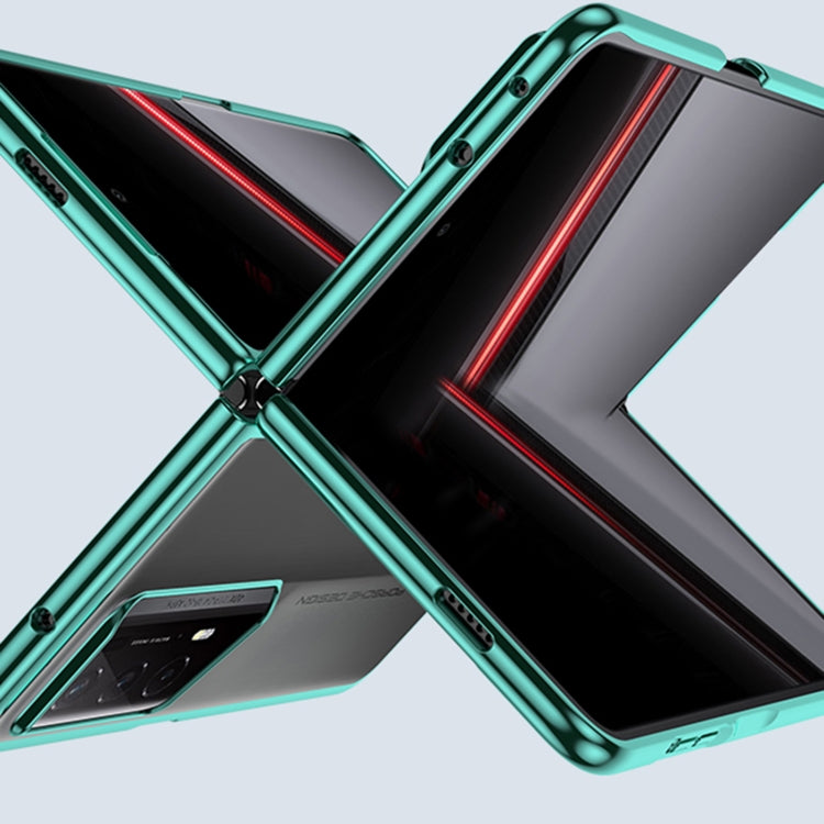 For Honor Magic V2 RSR Porsche Design Transparent Electroplating All-inclusive Folding Phone Case(Green) - Honor Cases by PMC TechLife | Online Shopping South Africa | PMC TechLife | Buy Now Pay Later Mobicred