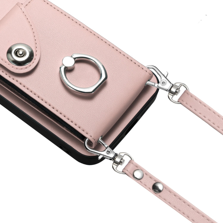 For Xiaomi Redmi Note 13 5G Global Organ Card Bag Ring Holder Phone Case with Long Lanyard(Pink) - Note 13 Cases by PMC TechLife | Online Shopping South Africa | PMC TechLife | Buy Now Pay Later Mobicred