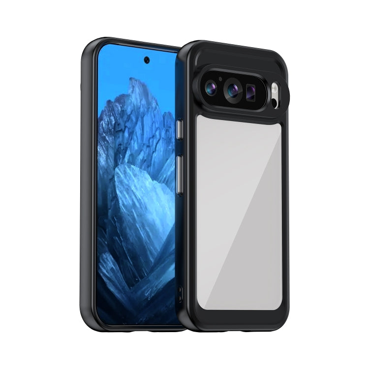 For Google Pixel 9 Colorful Series Acrylic Hybrid TPU Phone Case(Black) - Google Cases by PMC TechLife | Online Shopping South Africa | PMC TechLife | Buy Now Pay Later Mobicred
