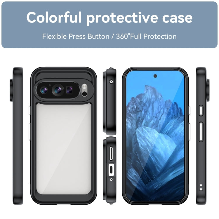 For Google Pixel 9 Colorful Series Acrylic Hybrid TPU Phone Case(Black) - Google Cases by PMC TechLife | Online Shopping South Africa | PMC TechLife | Buy Now Pay Later Mobicred