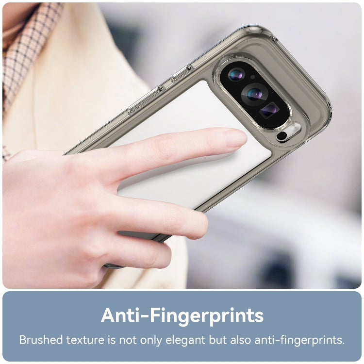 For Google Pixel 9 Colorful Series Acrylic Hybrid TPU Phone Case(Transparent Grey) - Google Cases by PMC TechLife | Online Shopping South Africa | PMC TechLife | Buy Now Pay Later Mobicred