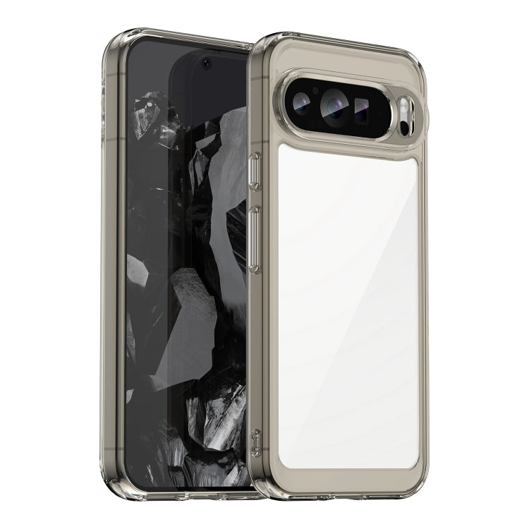 For Google Pixel 9 Pro Colorful Series Acrylic Hybrid TPU Phone Case(Transparent Grey) - Google Cases by PMC TechLife | Online Shopping South Africa | PMC TechLife | Buy Now Pay Later Mobicred