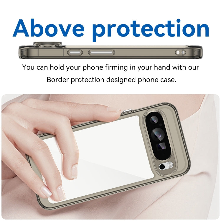 For Google Pixel 9 Pro Colorful Series Acrylic Hybrid TPU Phone Case(Transparent Grey) - Google Cases by PMC TechLife | Online Shopping South Africa | PMC TechLife | Buy Now Pay Later Mobicred