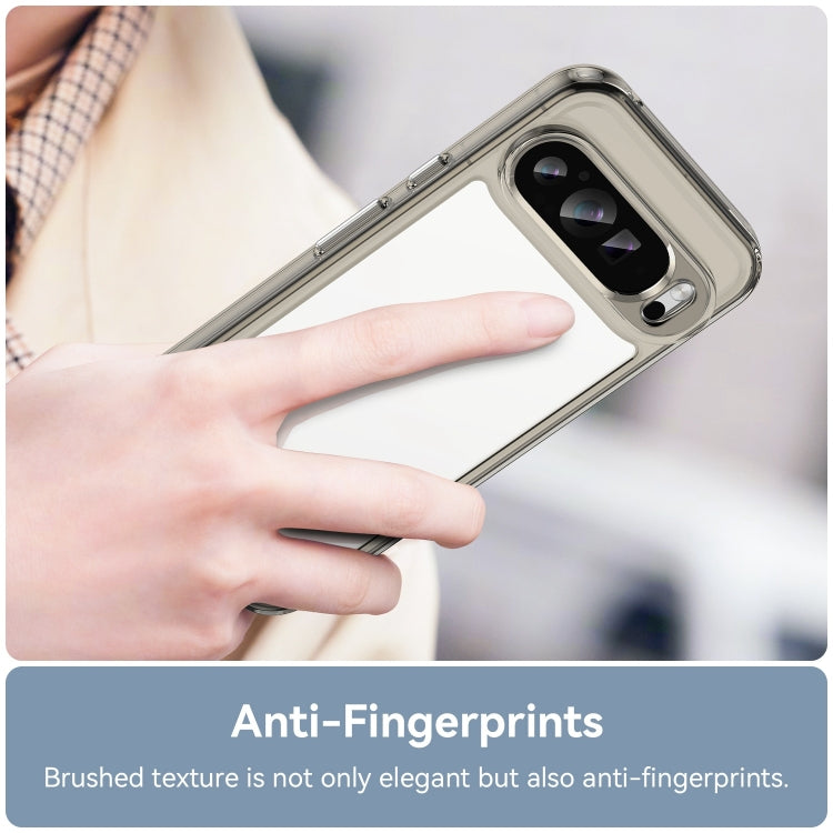 For Google Pixel 9 Pro Colorful Series Acrylic Hybrid TPU Phone Case(Transparent Grey) - Google Cases by PMC TechLife | Online Shopping South Africa | PMC TechLife | Buy Now Pay Later Mobicred