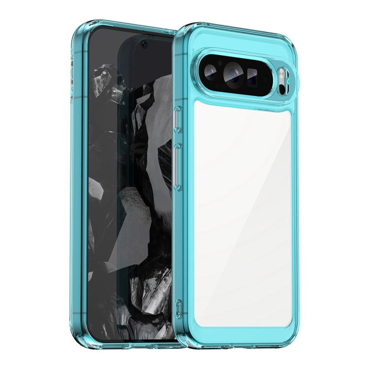 For Google Pixel 9 Pro Colorful Series Acrylic Hybrid TPU Phone Case(Transparent Blue) - Google Cases by PMC TechLife | Online Shopping South Africa | PMC TechLife | Buy Now Pay Later Mobicred
