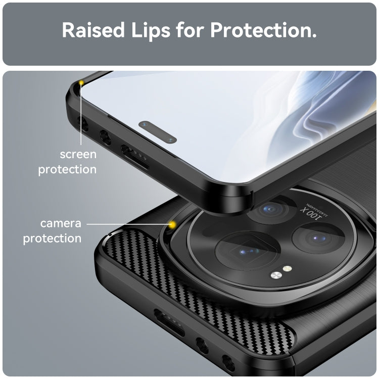 For Honor Magic 6 Pro Carbon Fiber Brushed Texture TPU Phone Case(Black) - Honor Cases by PMC TechLife | Online Shopping South Africa | PMC TechLife