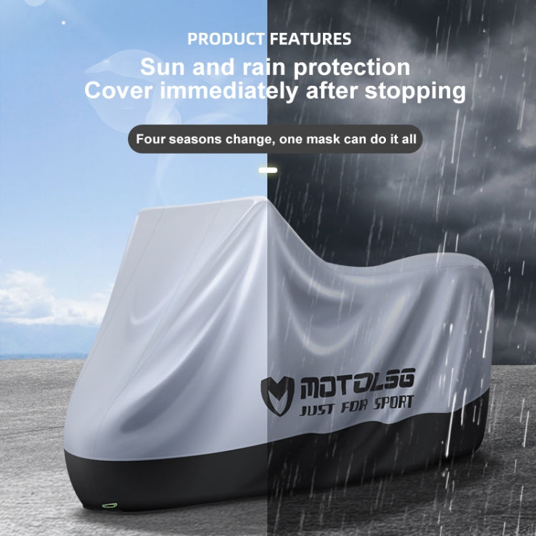 MOTOLSG Motorcycle Waterproof Sunproof Dustproof Thickening Cover, Size:XXXL(Silver) - Raincoat by MOTOLSG | Online Shopping South Africa | PMC TechLife | Buy Now Pay Later Mobicred