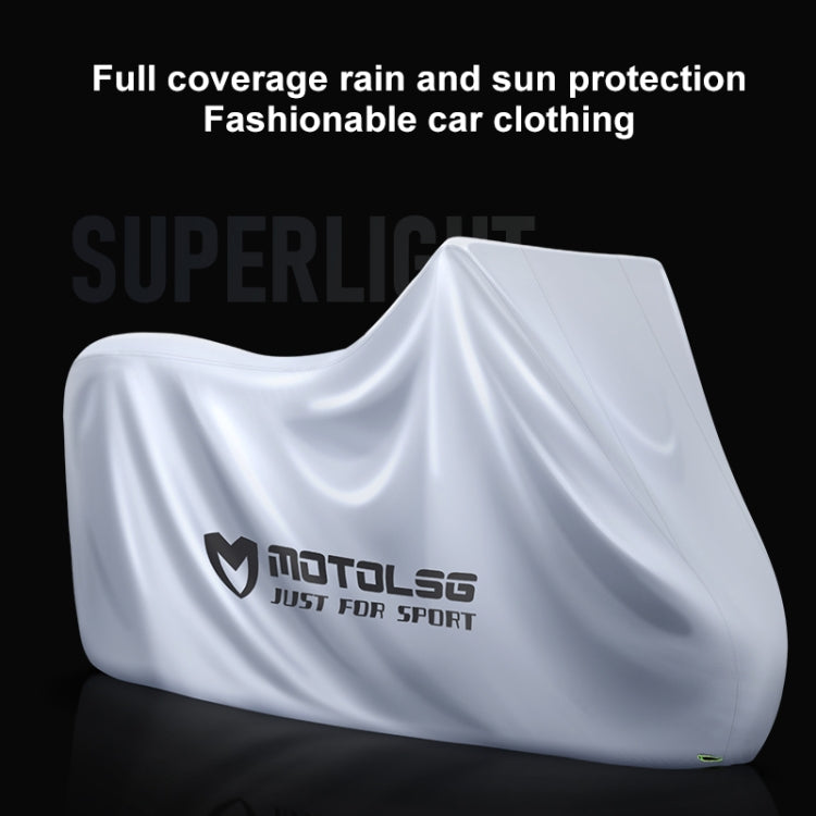 MOTOLSG Motorcycle Waterproof Sunproof Dustproof Thickening Cover, Size:XXXL(Silver Black) - free shipping - PMC TechLife - Order now!