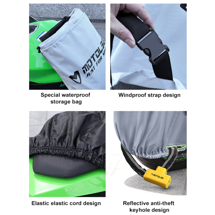 MOTOLSG Motorcycle Waterproof Sunproof Dustproof Thickening Cover, Size:XXL(Silver) - Raincoat by MOTOLSG | Online Shopping South Africa | PMC TechLife | Buy Now Pay Later Mobicred