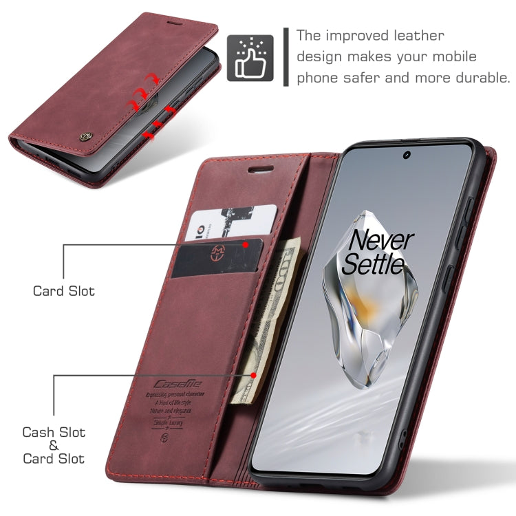 For OnePlus 12 CaseMe 013 Multifunctional Horizontal Flip Leather Phone Case(Wine Red) - free shipping - PMC Jewellery - Order now!