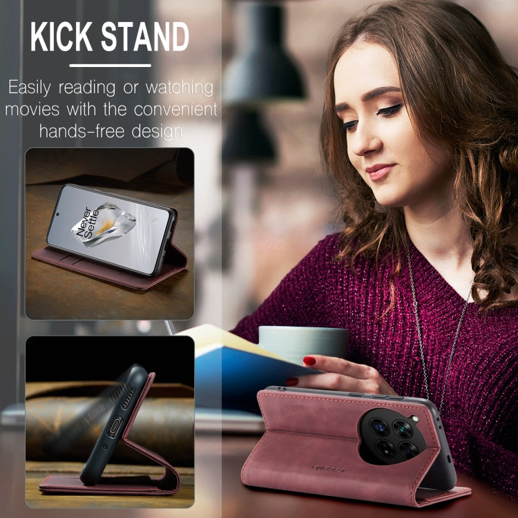 For OnePlus 12 CaseMe 013 Multifunctional Horizontal Flip Leather Phone Case(Wine Red) - free shipping - PMC Jewellery - Order now!