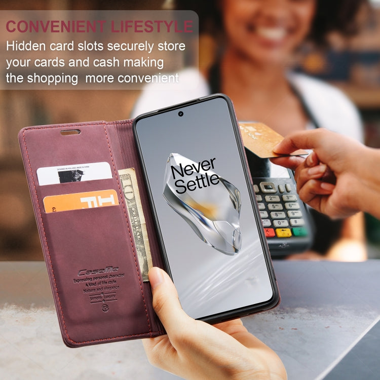 For OnePlus 12 CaseMe 013 Multifunctional Horizontal Flip Leather Phone Case(Wine Red) - free shipping - PMC Jewellery - Order now!