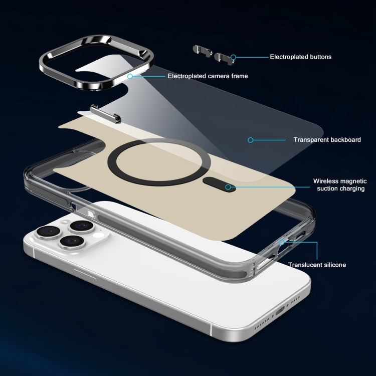 For iPhone 15 Electroplated IMD Magsafe PC Hybrid TPU Phone Case(Black) - iPhone 15 Cases by PMC TechLife | Online Shopping South Africa | PMC TechLife