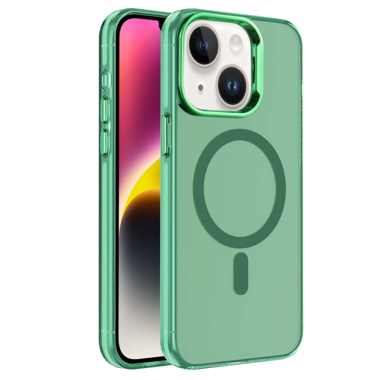 For iPhone 14 Electroplated IMD Magsafe PC Hybrid TPU Phone Case(Green) - iPhone 14 Cases by PMC TechLife | Online Shopping South Africa | PMC TechLife
