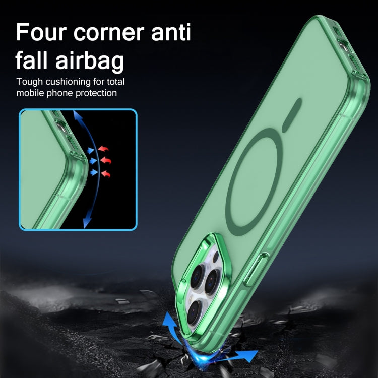 For iPhone 14 Electroplated IMD Magsafe PC Hybrid TPU Phone Case(Green) - iPhone 14 Cases by PMC TechLife | Online Shopping South Africa | PMC TechLife