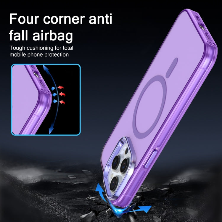 For iPhone 14 Electroplated IMD Magsafe PC Hybrid TPU Phone Case(Purple) - iPhone 14 Cases by PMC TechLife | Online Shopping South Africa | PMC TechLife