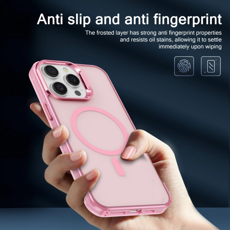 For iPhone 14 Pro Electroplated IMD Magsafe PC Hybrid TPU Phone Case(Pink) - iPhone 14 Pro Cases by PMC TechLife | Online Shopping South Africa | PMC TechLife