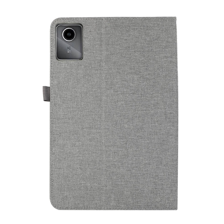 For Lenovo Tab M11 / Xiaoxin Pad 11 2024 Fabric Leather Tablet Case(Grey) - Lenovo by PMC Jewellery | Online Shopping South Africa | PMC Jewellery | Buy Now Pay Later Mobicred