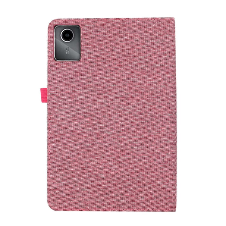 For Lenovo Tab M11 / Xiaoxin Pad 11 2024 Fabric Leather Tablet Case(Pink) - Lenovo by PMC Jewellery | Online Shopping South Africa | PMC Jewellery | Buy Now Pay Later Mobicred