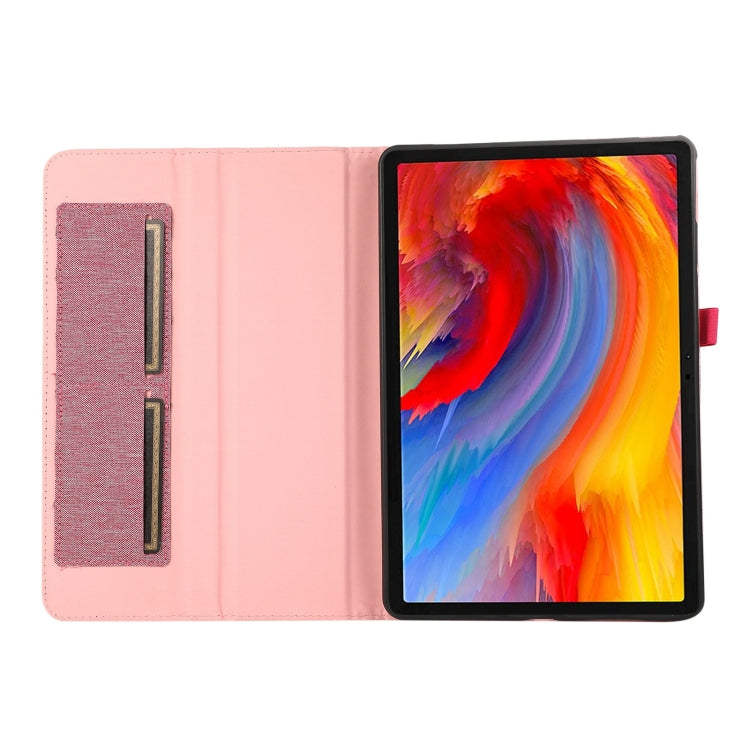 For Lenovo Tab M11 / Xiaoxin Pad 11 2024 Fabric Leather Tablet Case(Pink) - Lenovo by PMC Jewellery | Online Shopping South Africa | PMC Jewellery | Buy Now Pay Later Mobicred