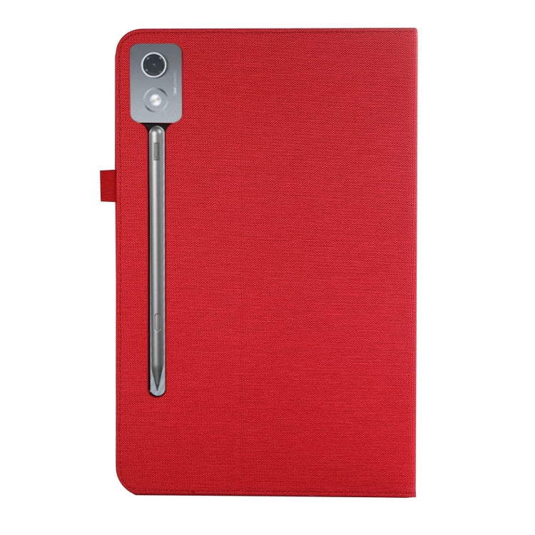 For Lenovo Tab P12 12.7 2025 Fabric Leather Tablet Case(Red) - Lenovo by PMC TechLife | Online Shopping South Africa | PMC TechLife | Buy Now Pay Later Mobicred