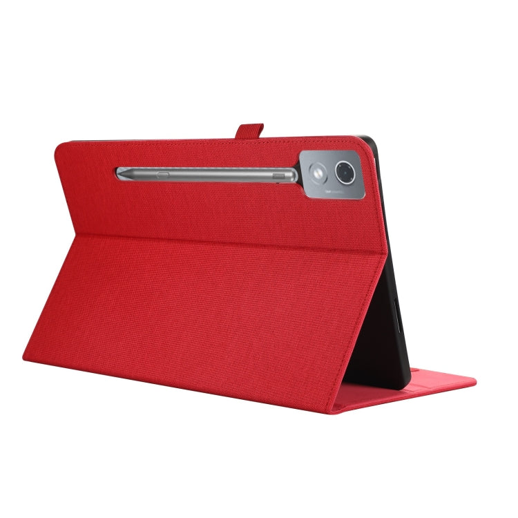 For Lenovo Tab P12 12.7 2025 Fabric Leather Tablet Case(Red) - Lenovo by PMC TechLife | Online Shopping South Africa | PMC TechLife | Buy Now Pay Later Mobicred