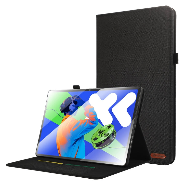 For Lenovo Tab P12 12.7 2025 Fabric Leather Tablet Case(Black) - Lenovo by PMC TechLife | Online Shopping South Africa | PMC TechLife | Buy Now Pay Later Mobicred
