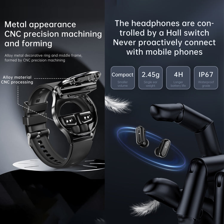 X10 Headphones Smart Watch 1.39 inch Waterproof Bracelet, Support Bluetooth Call / NFC / Heart Rate(Silver + Brown Leather) - free shipping - PMC TechLife - Order now!
