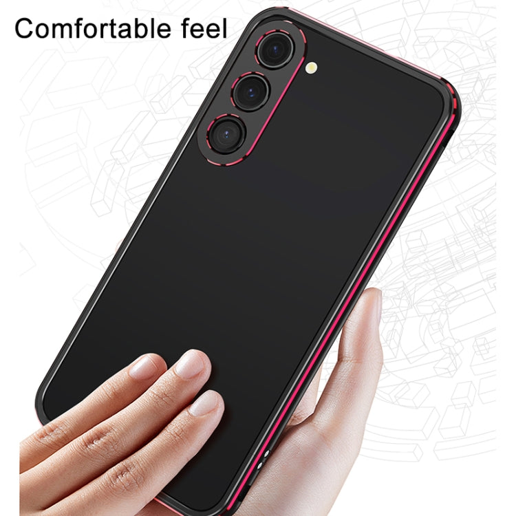For Samsung Galaxy S23 FE 5G Aurora Series Lens Protector + Metal Frame Phone Case(Black Silver) - Galaxy S23 FE 5G Cases by PMC TechLife | Online Shopping South Africa | PMC TechLife