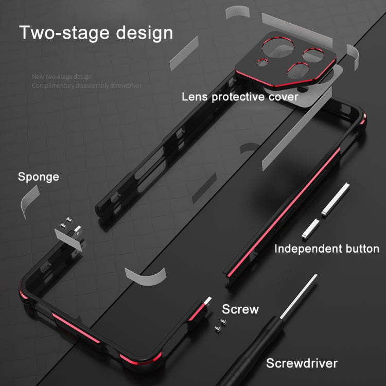 For ASUS ROG Phone 8 Lens Protector + Metal Frame Phone Case(Black Blue) - ASUS Cases by PMC TechLife | Online Shopping South Africa | PMC TechLife | Buy Now Pay Later Mobicred